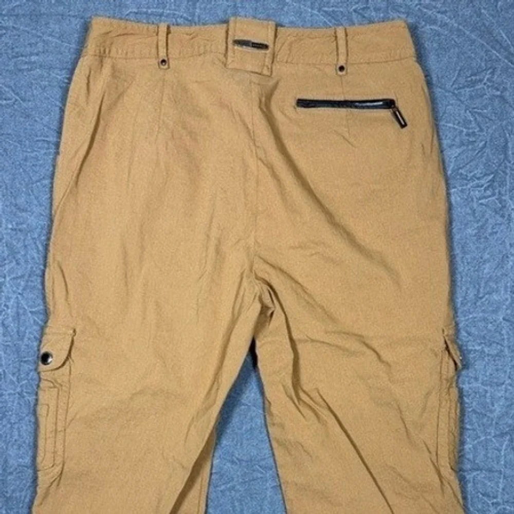 Jamie Sadock Womens Tan Brown Cargo Capri Pants Size‎ 4 Utility Cropped Trousers